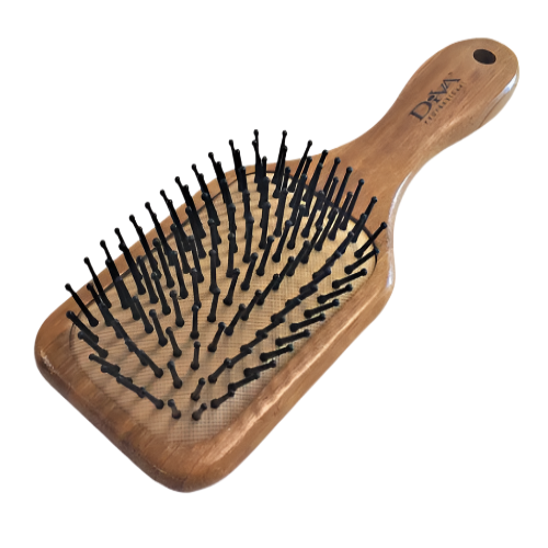Diva Small Bamboo Paddle Brush with Pin