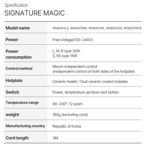 JMW Professional Premium Hair Iron Series Signature Magic Flat Iron