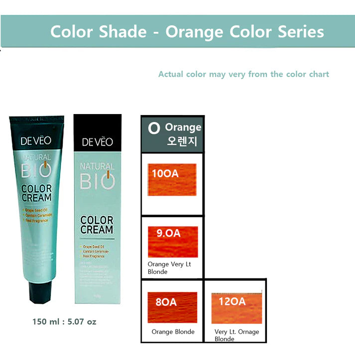 DEVEO Natural Bio Hair Color Cream – Orange Series – 150ml (3PCS)