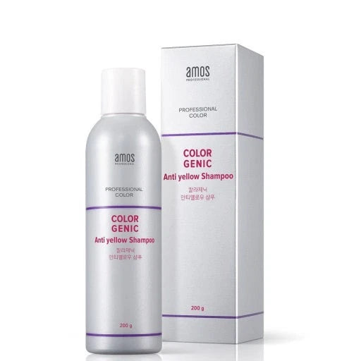 AMOS Color Genic Anti Yellow Shampoo 200ML / 6.8 FL. OZ- 2 PACK