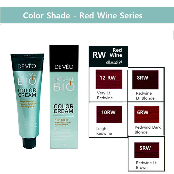 DEVEO Natural Bio Hair Color Cream – Red Wine Series – 150ml (3PCS)