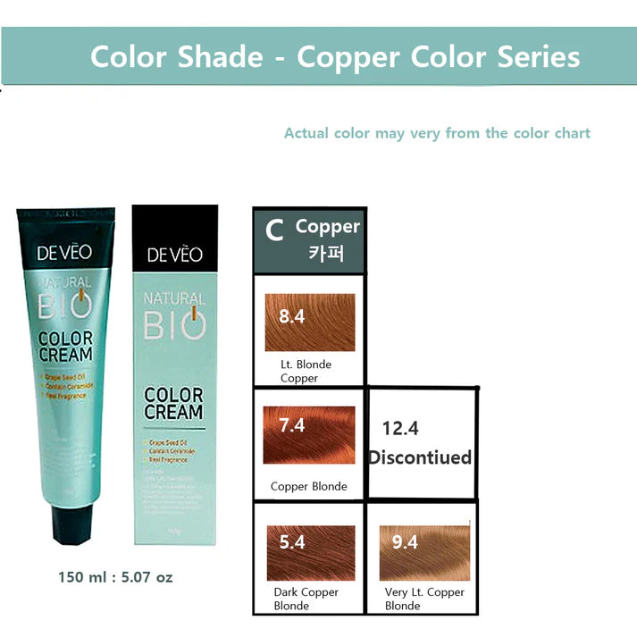 DEVEO Natural Bio Hair Color Cream – Copper Series – 150ml (3 PCS)
