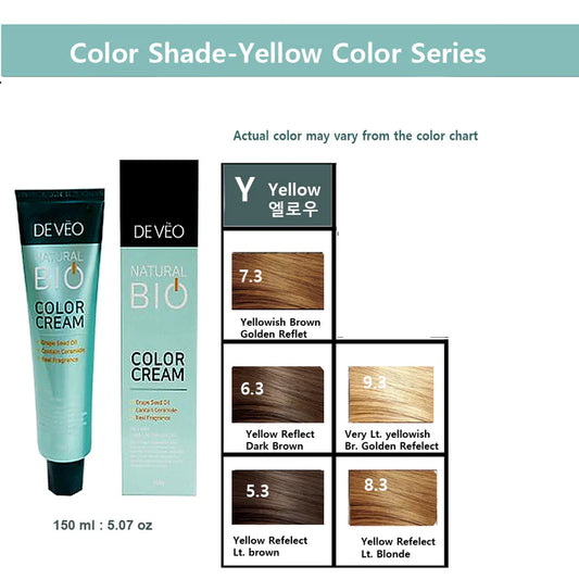 DEVEO Natural Bio Hair Color Cream – Yellow Series – 150ml (3PCS)