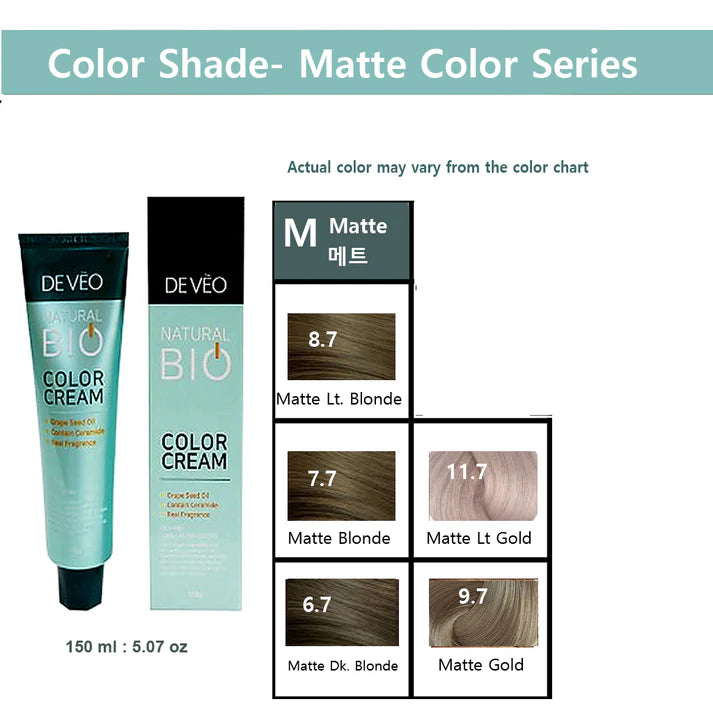 DEVEO Natural Bio Hair Color Cream – Matte Series – 150ml (3PCS)